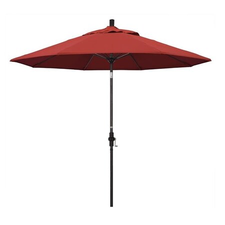 California Umbrella California Umbrella GSCUF908117-5403 9 ft. Fiberglass Market Umbrella Collar Tilt Bronze-Sunbrella-Jockey Red GSCUF908117-5403